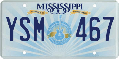 MS license plate YSM467