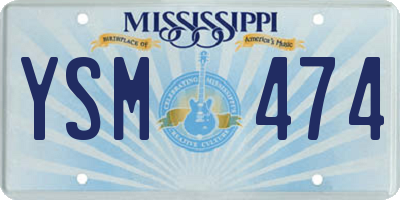 MS license plate YSM474