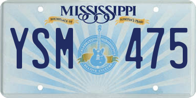 MS license plate YSM475