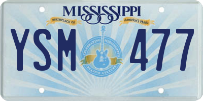 MS license plate YSM477