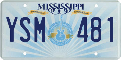 MS license plate YSM481