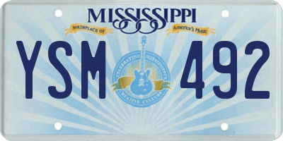 MS license plate YSM492