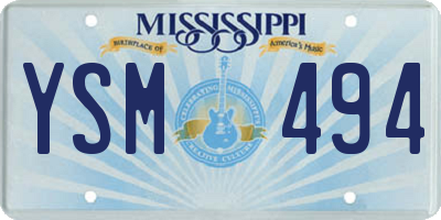 MS license plate YSM494