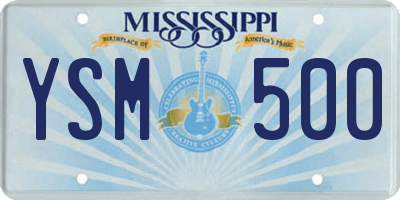 MS license plate YSM500