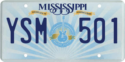 MS license plate YSM501
