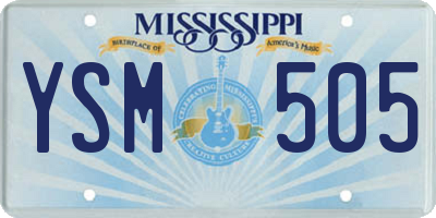 MS license plate YSM505