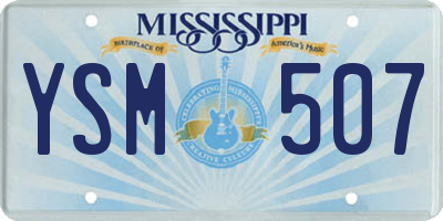 MS license plate YSM507