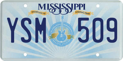 MS license plate YSM509