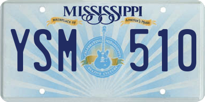 MS license plate YSM510