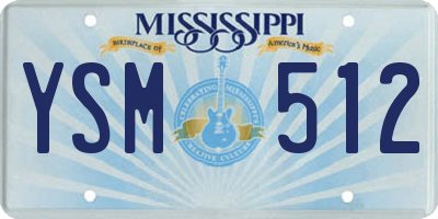 MS license plate YSM512