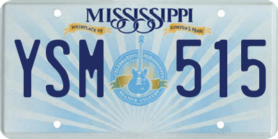 MS license plate YSM515
