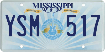 MS license plate YSM517