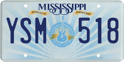 MS license plate YSM518