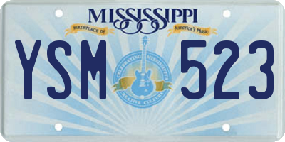MS license plate YSM523