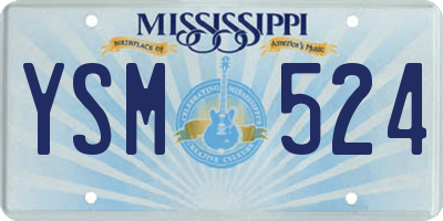 MS license plate YSM524