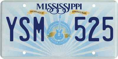 MS license plate YSM525