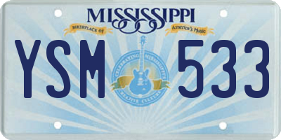 MS license plate YSM533
