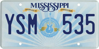 MS license plate YSM535