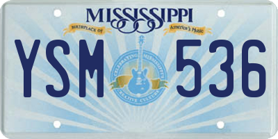 MS license plate YSM536
