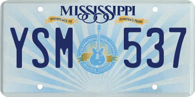 MS license plate YSM537