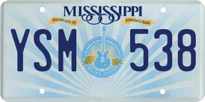 MS license plate YSM538