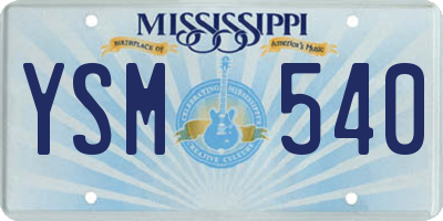 MS license plate YSM540