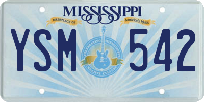 MS license plate YSM542