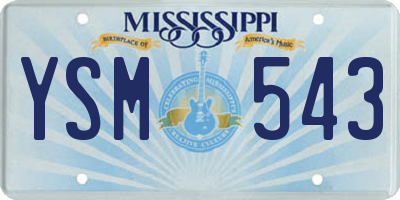MS license plate YSM543