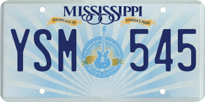MS license plate YSM545