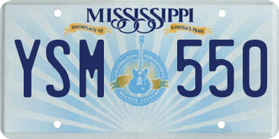 MS license plate YSM550