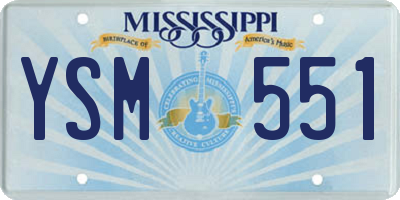 MS license plate YSM551