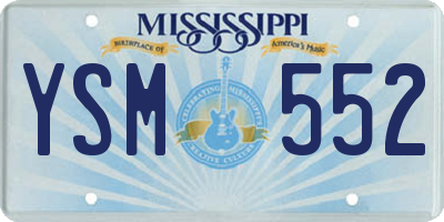 MS license plate YSM552