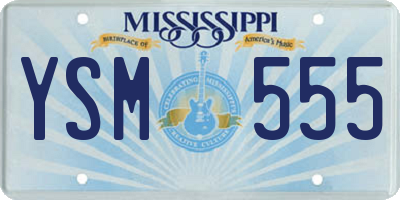 MS license plate YSM555