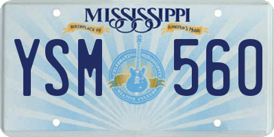 MS license plate YSM560