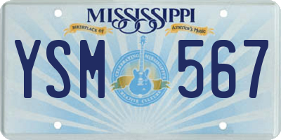 MS license plate YSM567