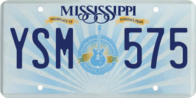 MS license plate YSM575