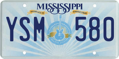 MS license plate YSM580