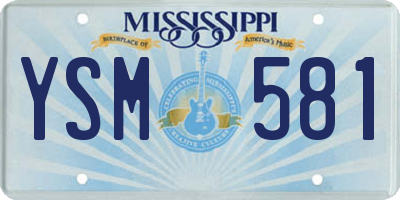MS license plate YSM581