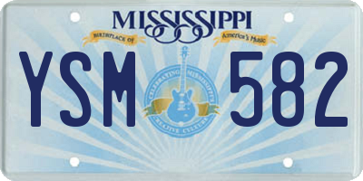 MS license plate YSM582