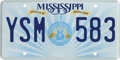 MS license plate YSM583