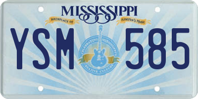 MS license plate YSM585