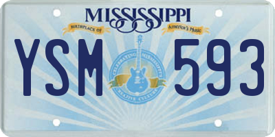 MS license plate YSM593
