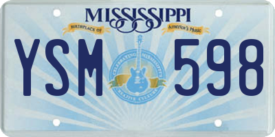 MS license plate YSM598