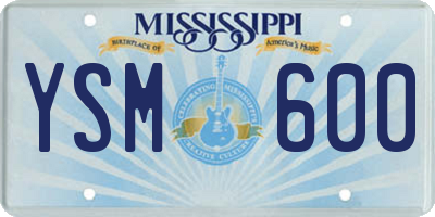 MS license plate YSM600