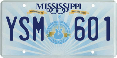 MS license plate YSM601