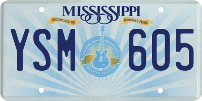 MS license plate YSM605