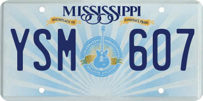 MS license plate YSM607