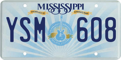 MS license plate YSM608