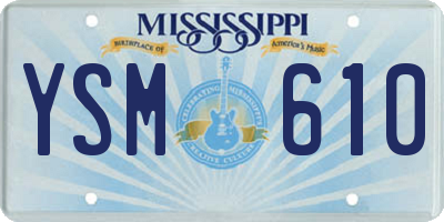 MS license plate YSM610
