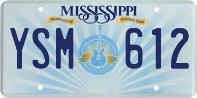 MS license plate YSM612